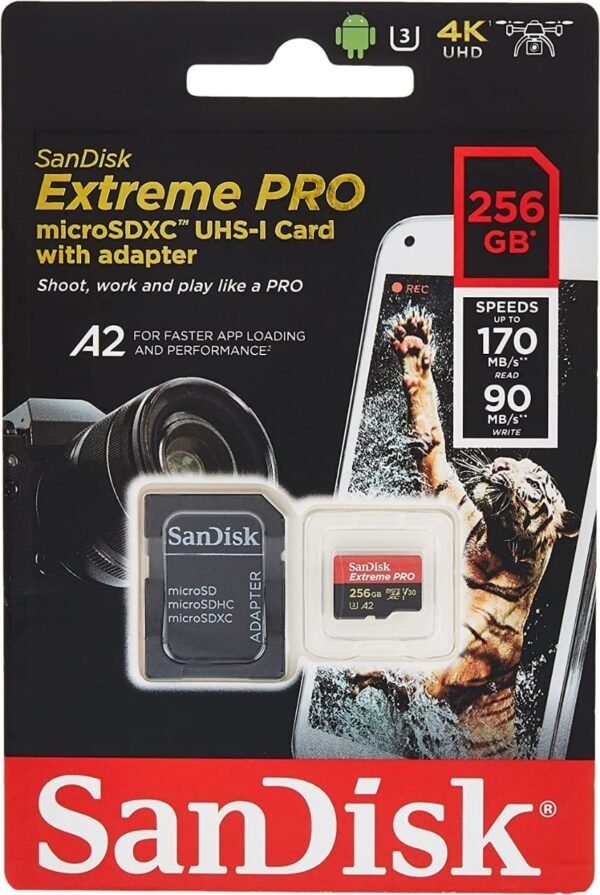 SANDISK EXTREME PRO 256GB 4K VIDEO 200MB/S MICRO