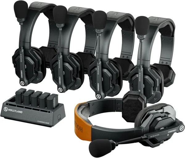 Hollyland Solidcom SE 5S 5-Person Full-Duplex Single-Ear Noise-Canceling Headset Intercom System (2.4 GHz)