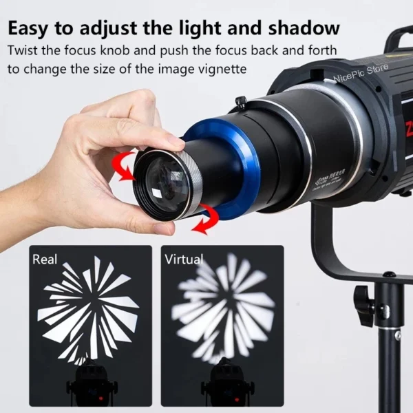 ⁦ZSYB LG-80 Pro Bowens Mount Concentrator Conical Snoot Spotlight Art Effects⁩ - الصورة ⁦3⁩