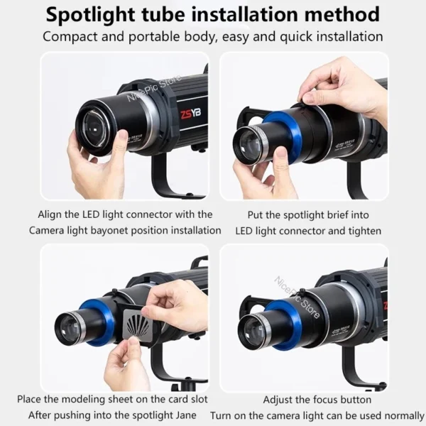 ⁦ZSYB LG-80 Pro Bowens Mount Concentrator Conical Snoot Spotlight Art Effects⁩ - الصورة ⁦5⁩