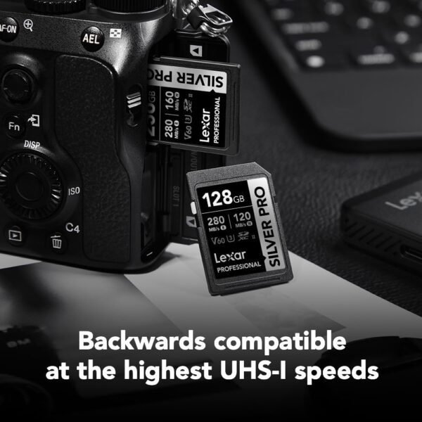 ⁦Lexar 128 GB Professional SILVER PRO SDXC™ UHS-II Card⁩ - الصورة ⁦3⁩