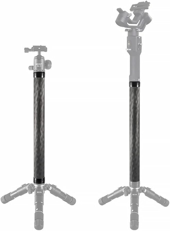 Bixin Carbon Fiber Tripod Extension Pole with 1/4" 3/8" Screw and 1/4" Thread for Mounting Tripod, DSLR Camera and More - الصورة 3