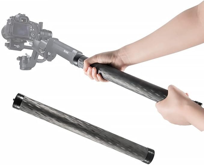 Bixin Carbon Fiber Tripod Extension Pole with 1/4" 3/8" Screw and 1/4" Thread for Mounting Tripod, DSLR Camera and More