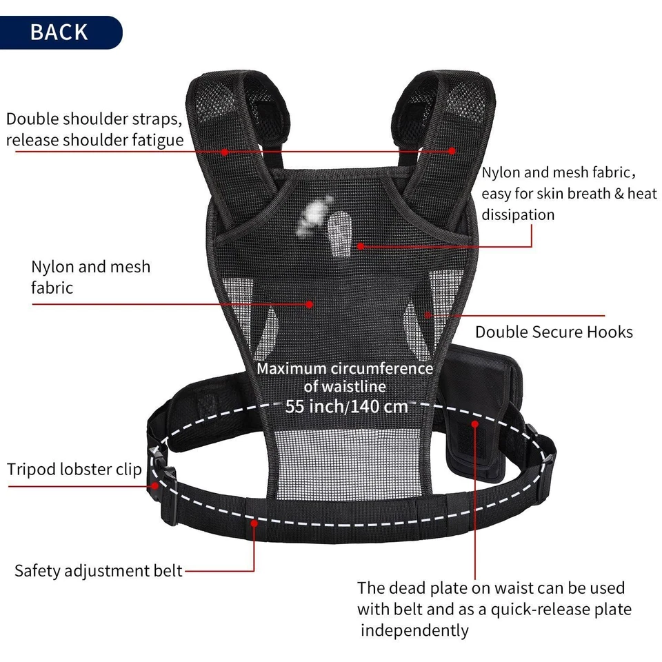 Sevenoak SK-MSP01 Dual 2 Camera Harness Multi Carrying Chest Vest Strap System - الصورة 3