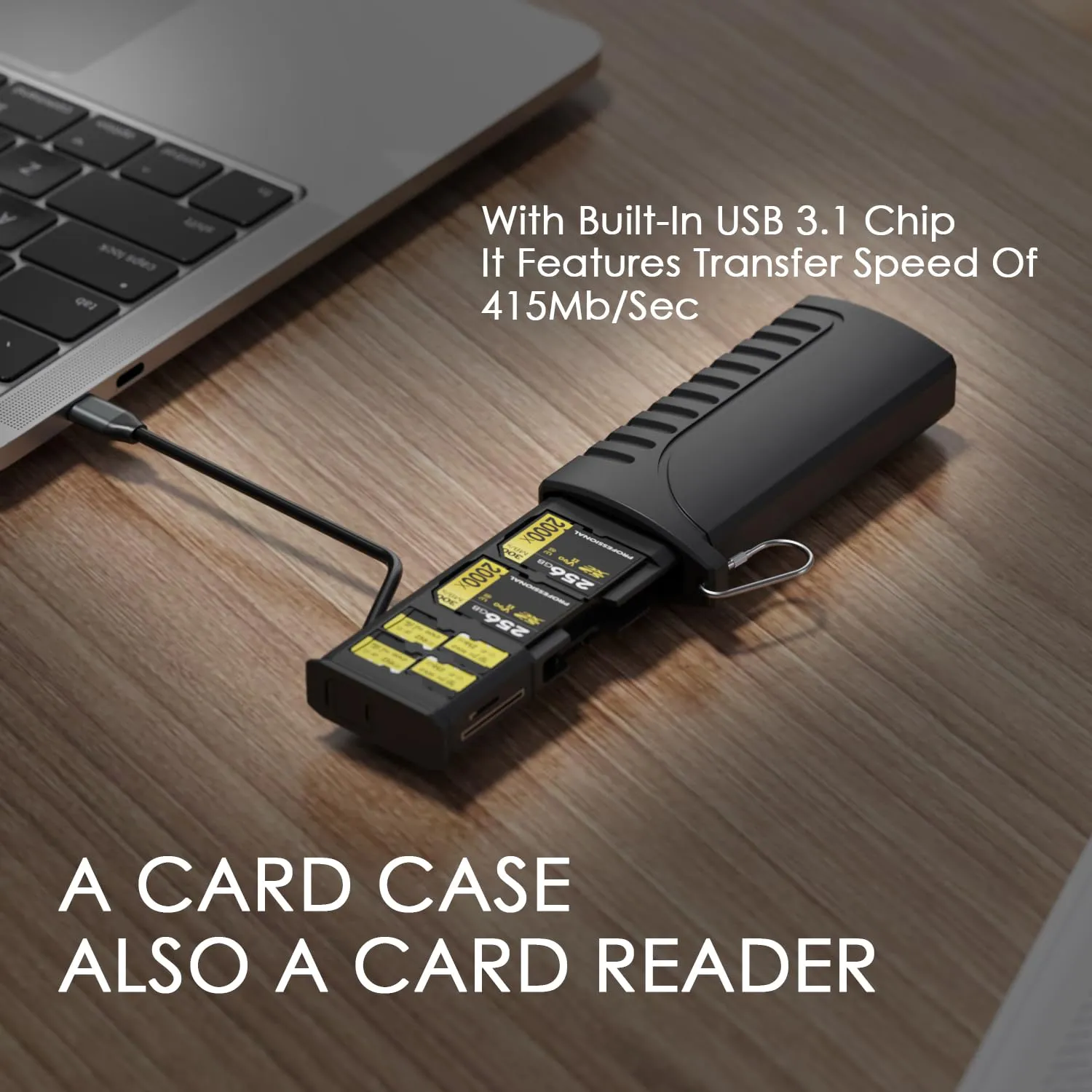 ProFocus CardSafe ProReader High-Speed USB 3.1 Type-C SD/TF/Sim Card Reader - الصورة 3