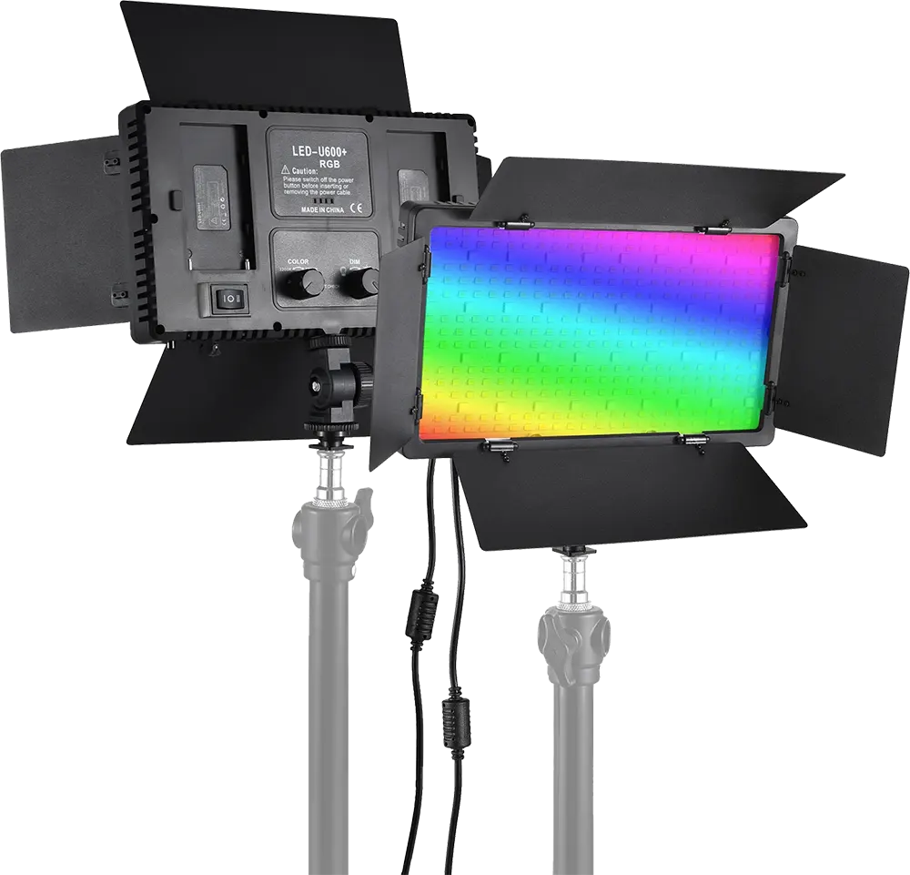 General Professional Video Led Light, Black, (2 Batteries + Charger) For Free, LED-600RGB
