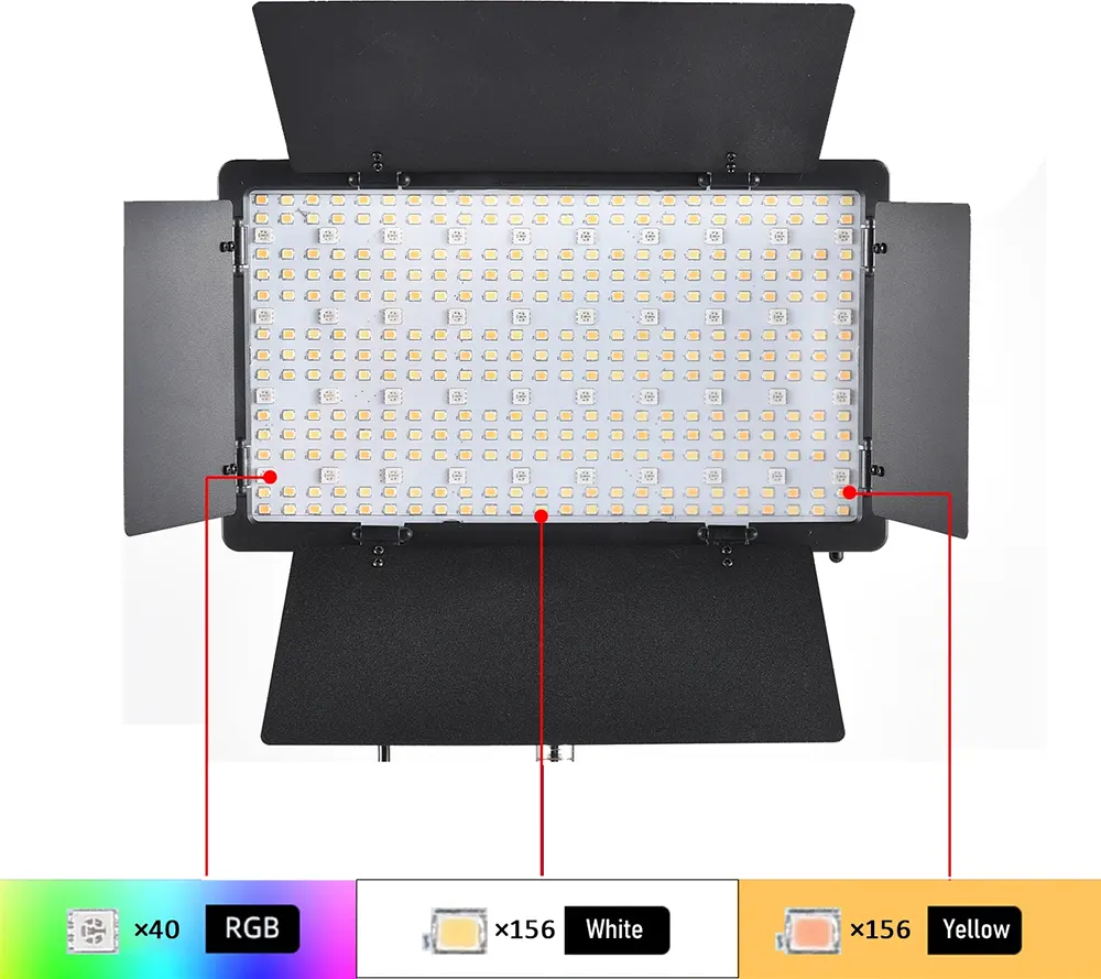 General Professional Video Led Light, Black, (2 Batteries + Charger) For Free, LED-600RGB - الصورة 3