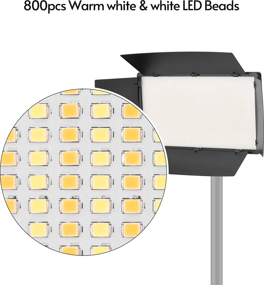 General Professional Video Led Light, Black, (2 Batteries + Charger) For Free, LED-600RGB - الصورة 2