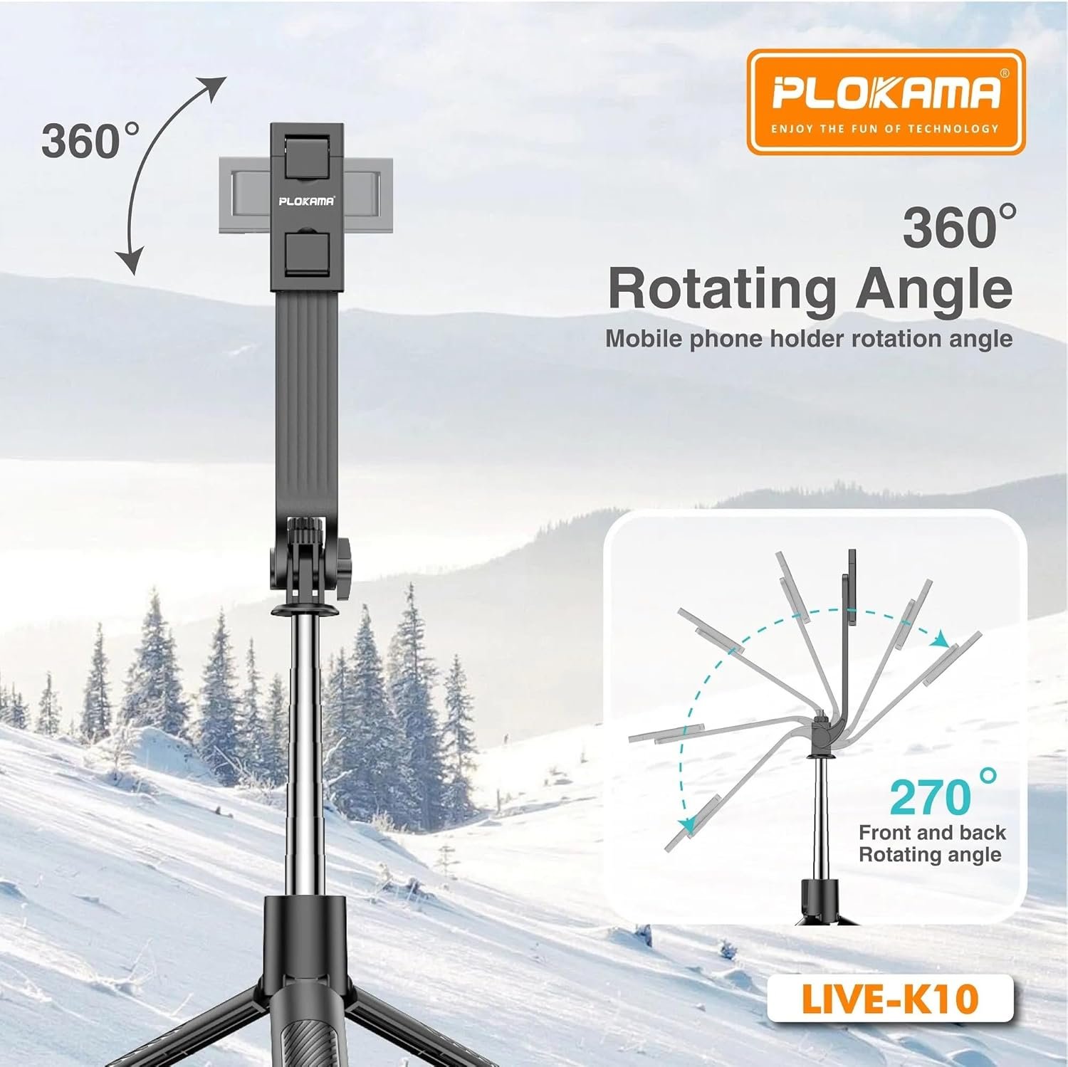 PLOKAMA Live K10 Selfie Stick - الصورة 2