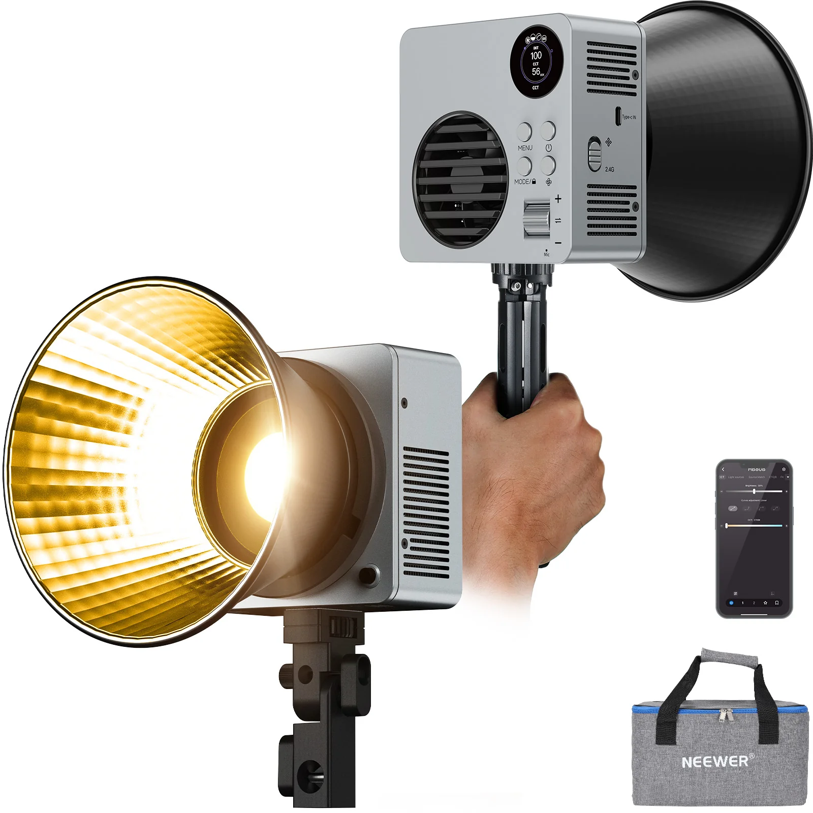 NEEWER HB80B 80W Bi-Color Mini COB LED Video Light - الصورة 8