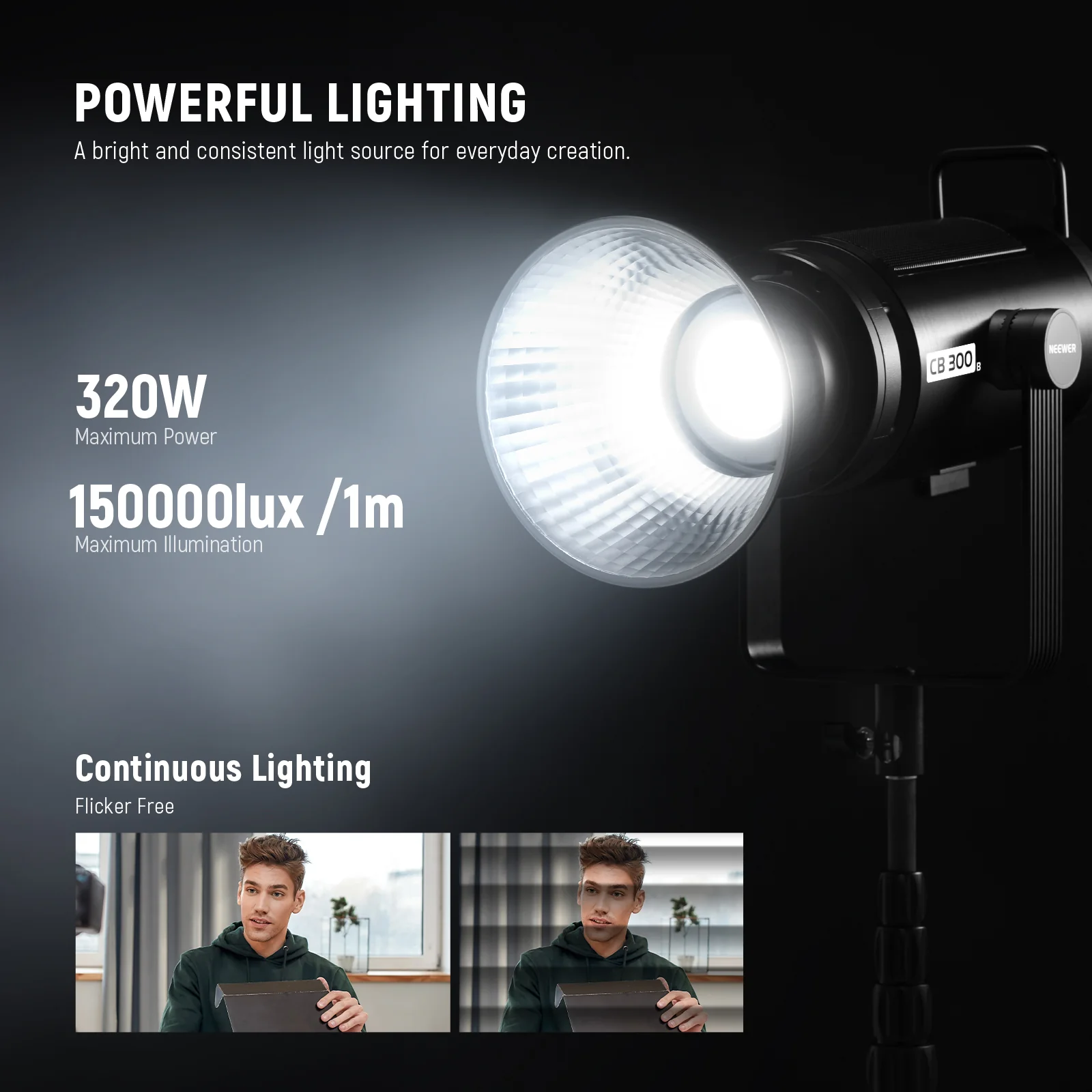 NEEWER CB300B 320W Bi-Color LED Video Light - الصورة 2