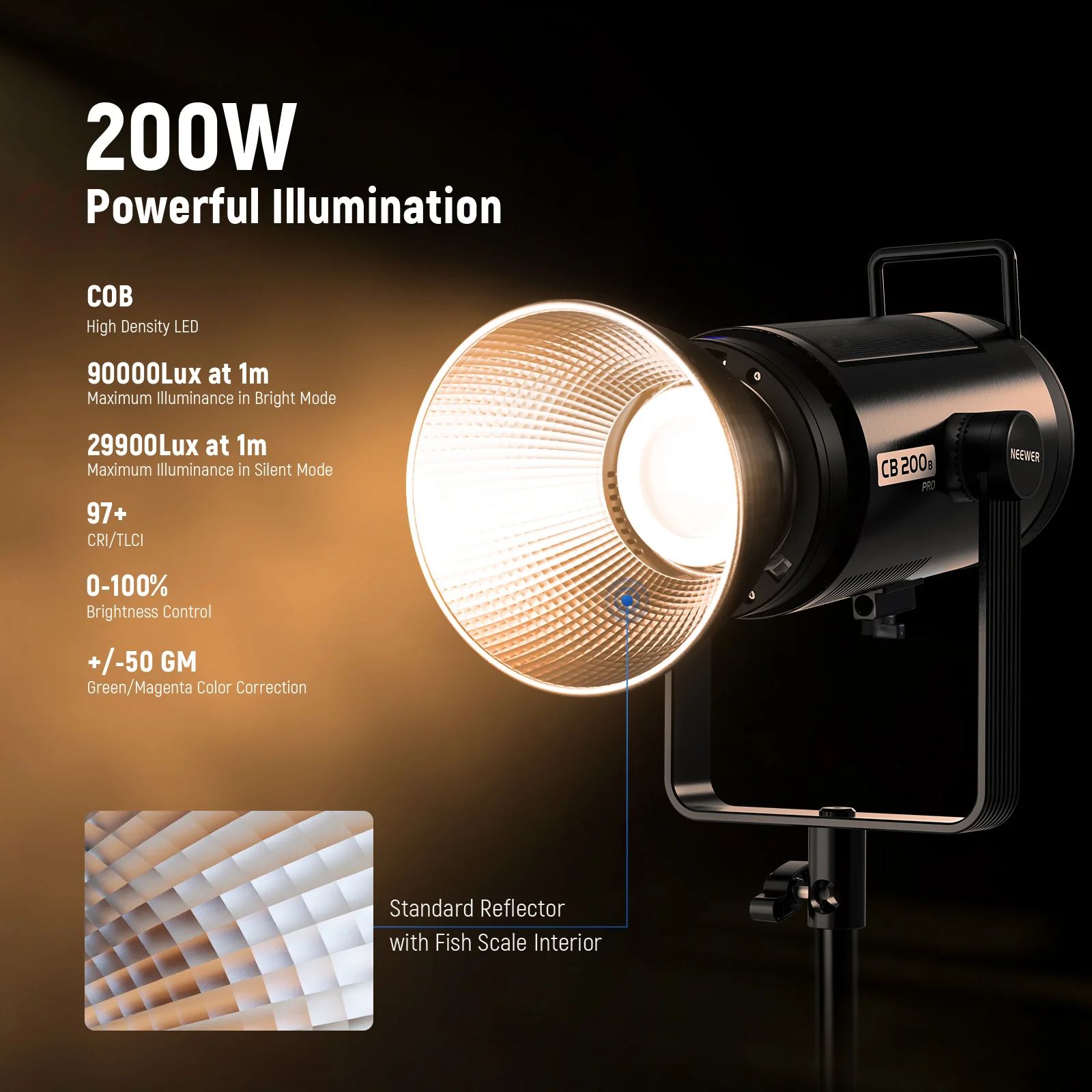 NEEWER CB200B PRO 210W Bi-Color LED Video Light - الصورة 2