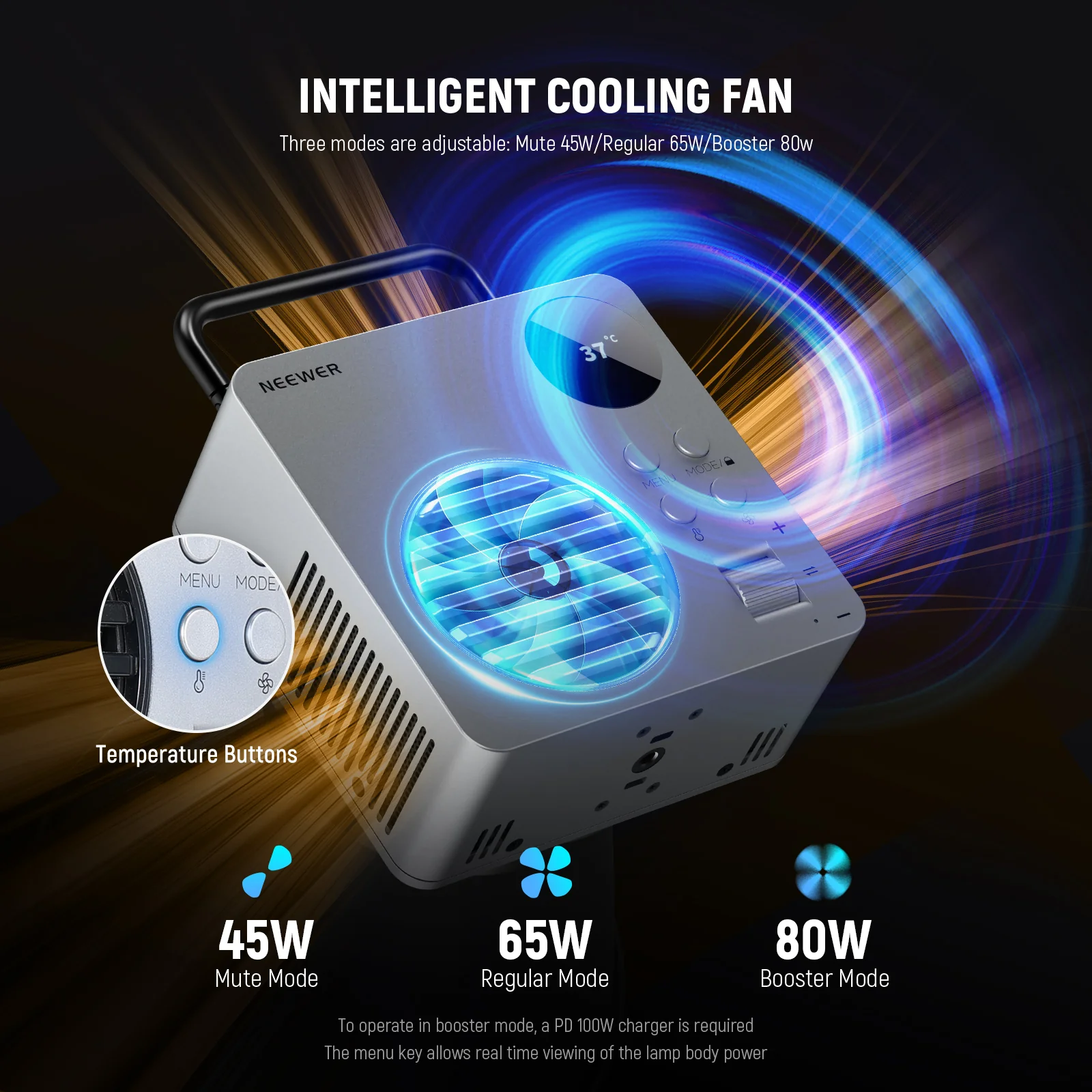 NEEWER HB80C 80W RGBWW Mini COB LED Video Light - الصورة 4