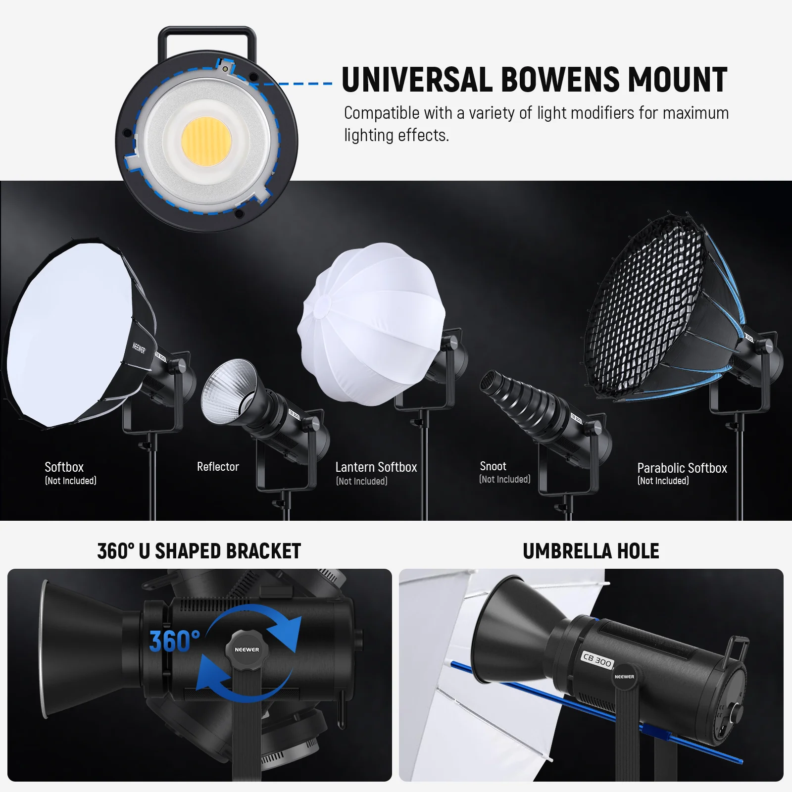 NEEWER CB300B 320W Bi-Color LED Video Light - الصورة 5