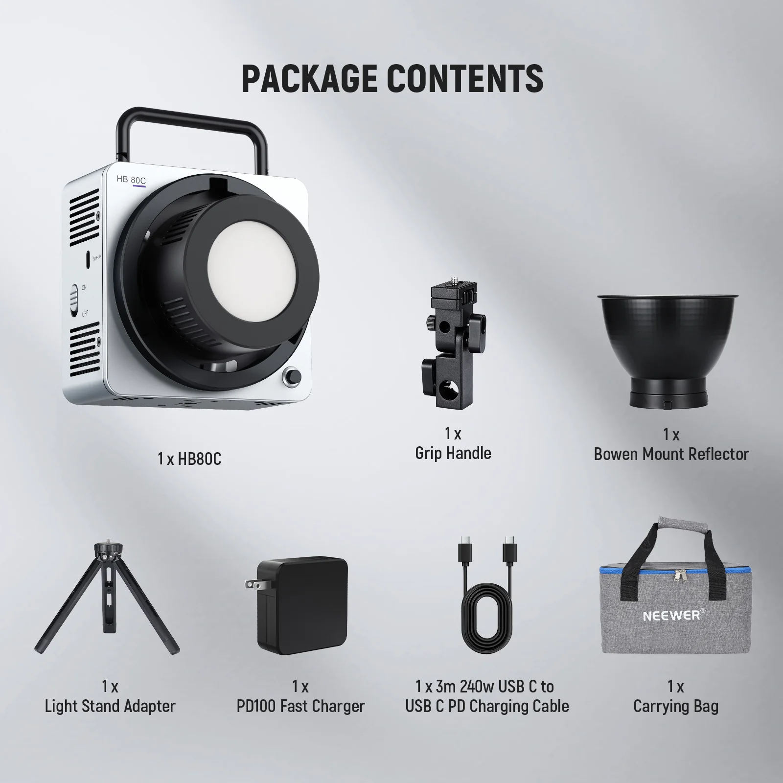 NEEWER HB80C 80W RGBWW Mini COB LED Video Light - الصورة 2