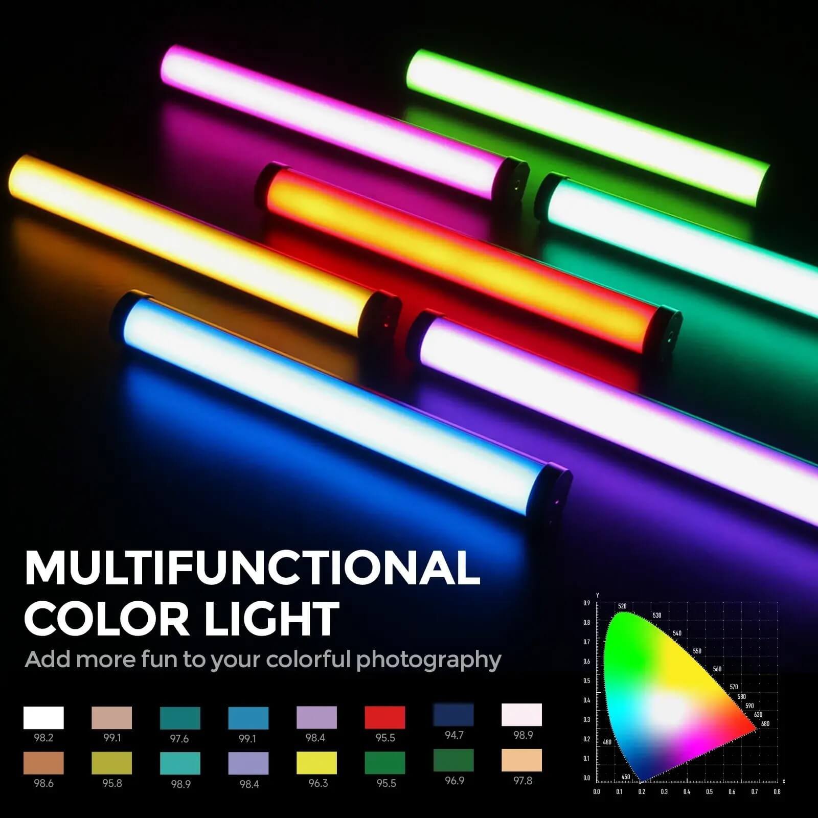 PHOTOOLEX B320S RGB Magnetic Tube Light - الصورة 6