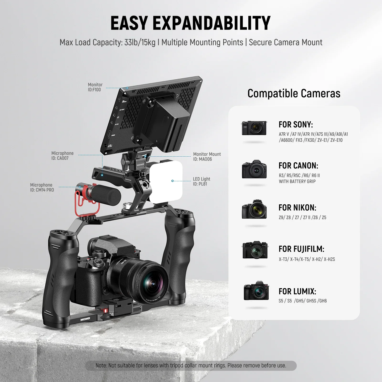 Neewer CA077 UNIVERSAL CAMERA CAGE WITH ARCA -SWISS QR SYSTEM - الصورة 3