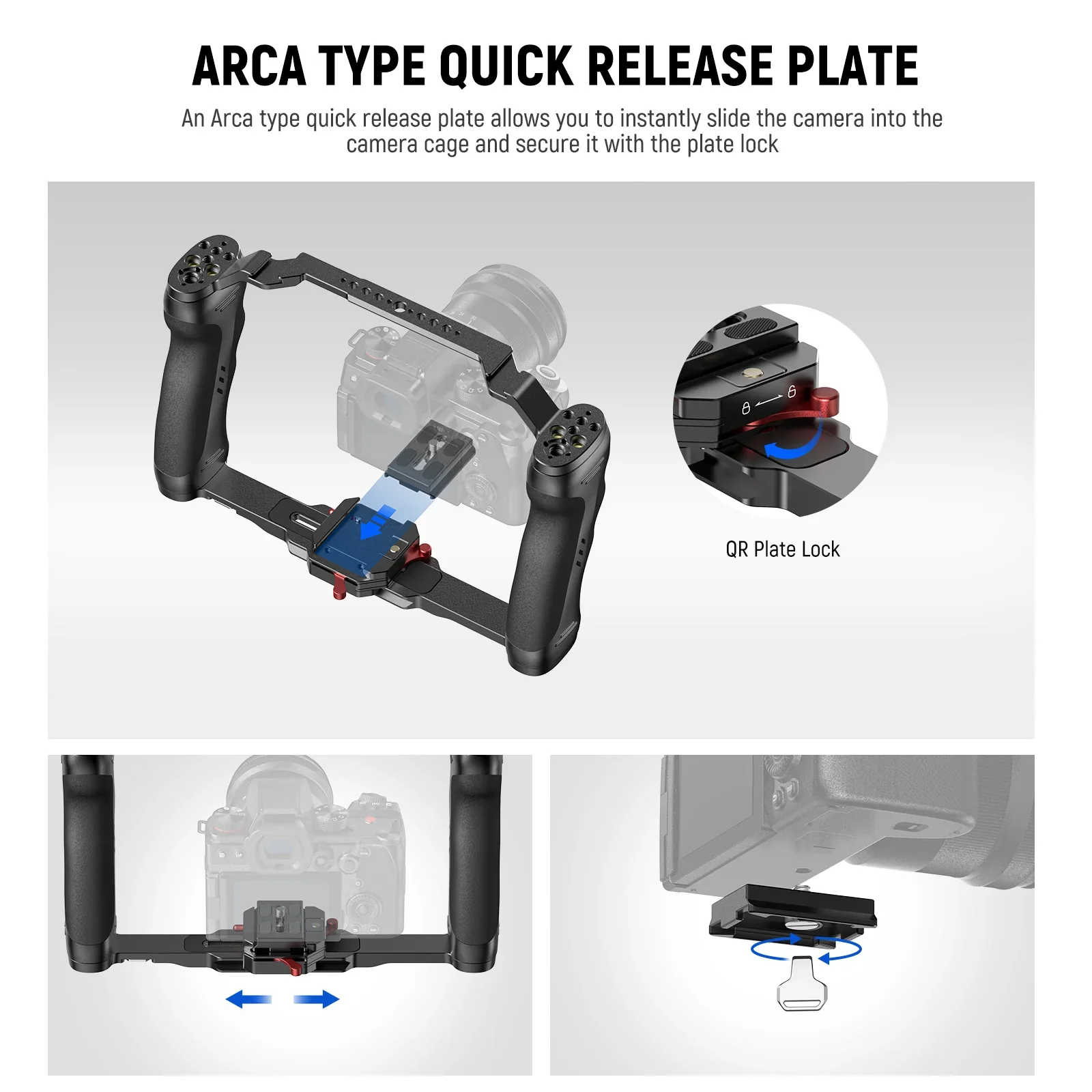 Neewer CA077 UNIVERSAL CAMERA CAGE WITH ARCA -SWISS QR SYSTEM - الصورة 5