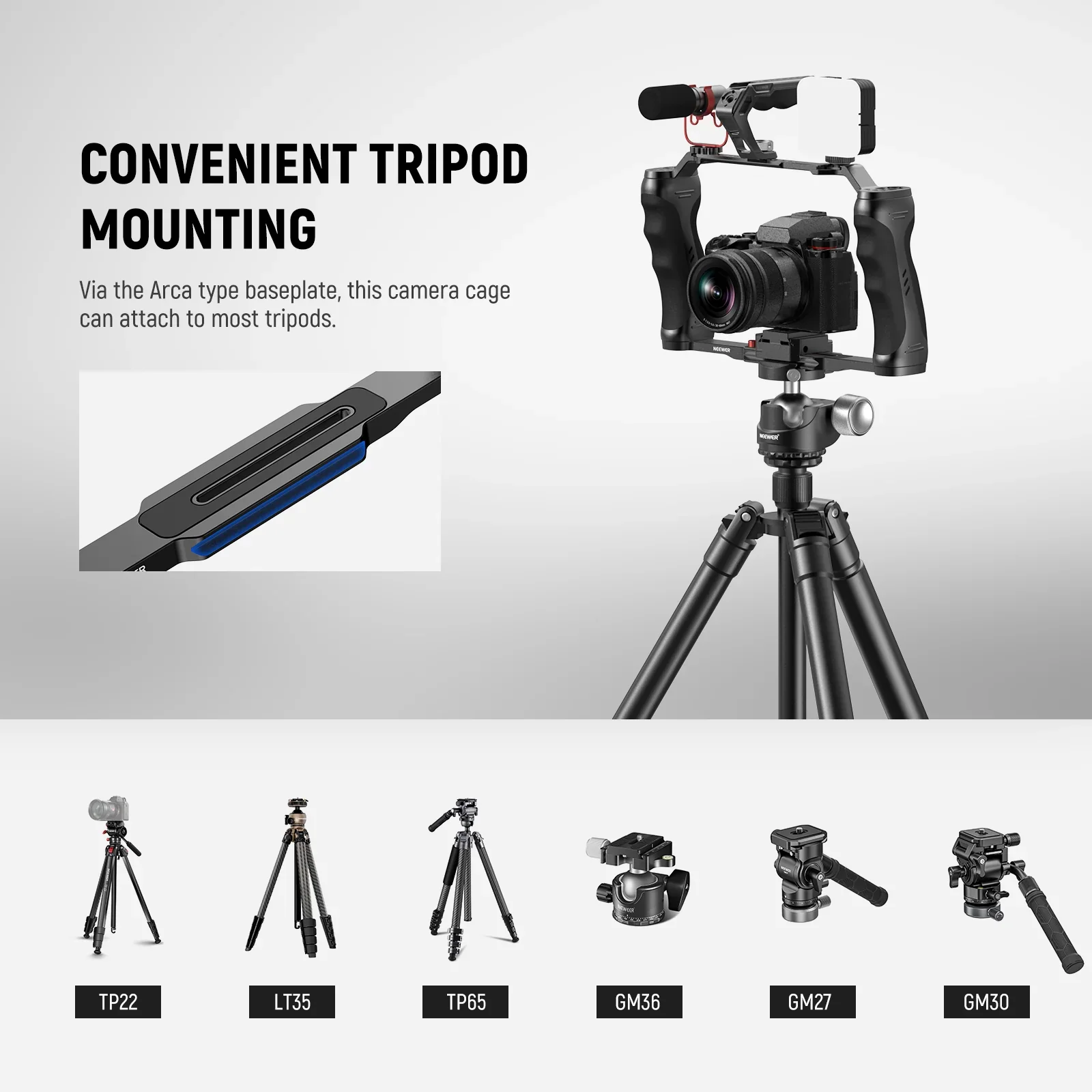Neewer CA077 UNIVERSAL CAMERA CAGE WITH ARCA -SWISS QR SYSTEM - الصورة 6
