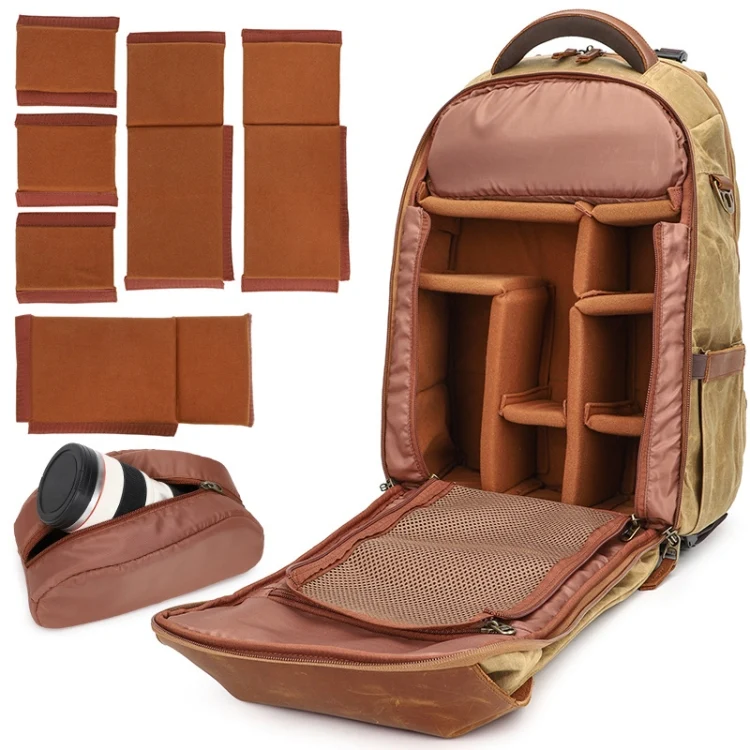 Bag Canvas K805 Waterproof Camera Backpack Outdoor Liner Shoulder Photography - الصورة 4