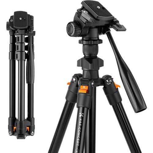 K&F Concept KF09.115V1 Lightweight Video Travel O234AO+BV01 Tripod with Smartphone Clamp - الصورة 4