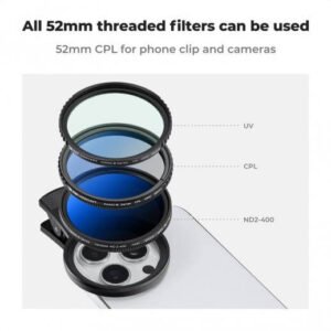 K&F Concept 52mm Clip-on ND2 400 Variable ND Filter Kit